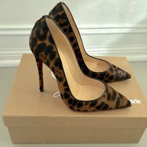 Christian Louboutin So Kate 120 Leopard Pony worn once! Box/dust bag included
